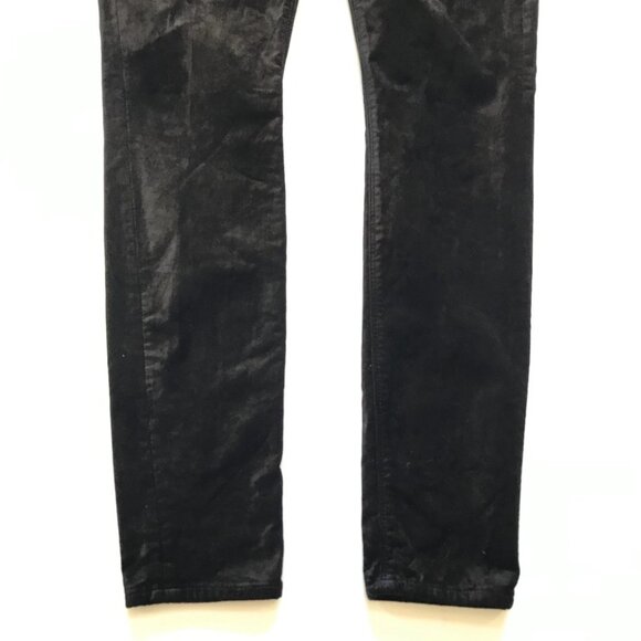 7 For All Mankind Velvet Pants Jeans Womens 28 Black Skinny High Rise Ankle - Picture 11 of 15